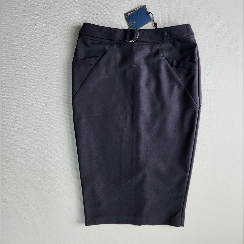 Sacoor Brothers Black Slim Fit Classic Pencil Skirt Size 36